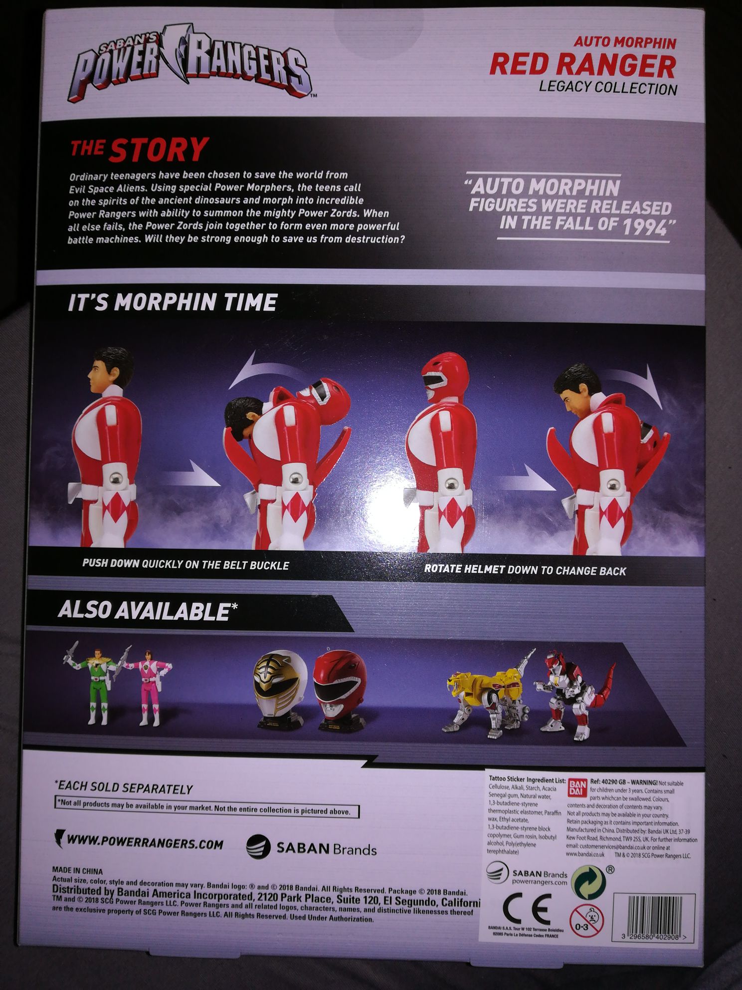 Bandai Power Rangers Auto Morphin Red Ranger Legacy Collection - Bandai (Power Rangers) action figure collectible [Barcode 3296580402908] - Main Image 2