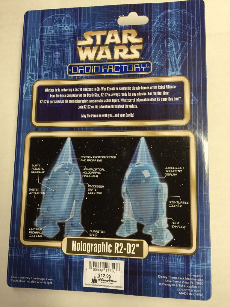 Holographic R2-D2 - Disney Parks (Star Wars) action figure collectible [Barcode 400009177206] - Main Image 2