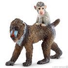 Female Mandrill with Baby Schleich 14716Monkey Pirmat - Schleich (Wildlife) action figure collectible [Barcode 4005086147164] - Main Image 1