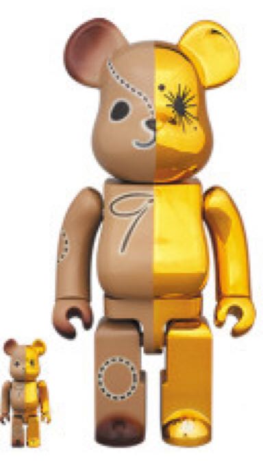 Be@rBrick Gold x Brown  - Medicom Toy Corporation (Bearbrick) action figure collectible [Barcode 4530956546186] - Main Image 2