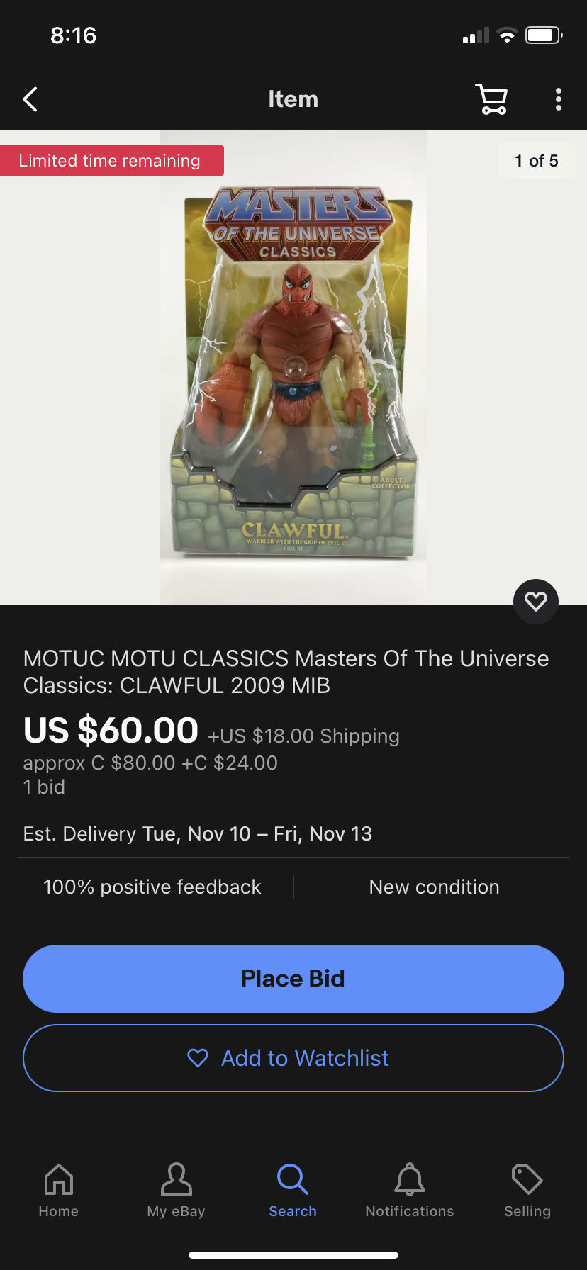 Clawful - Mattel (Masters Of The Universe Classics) action figure collectible [Barcode 027084918335] - Main Image 3