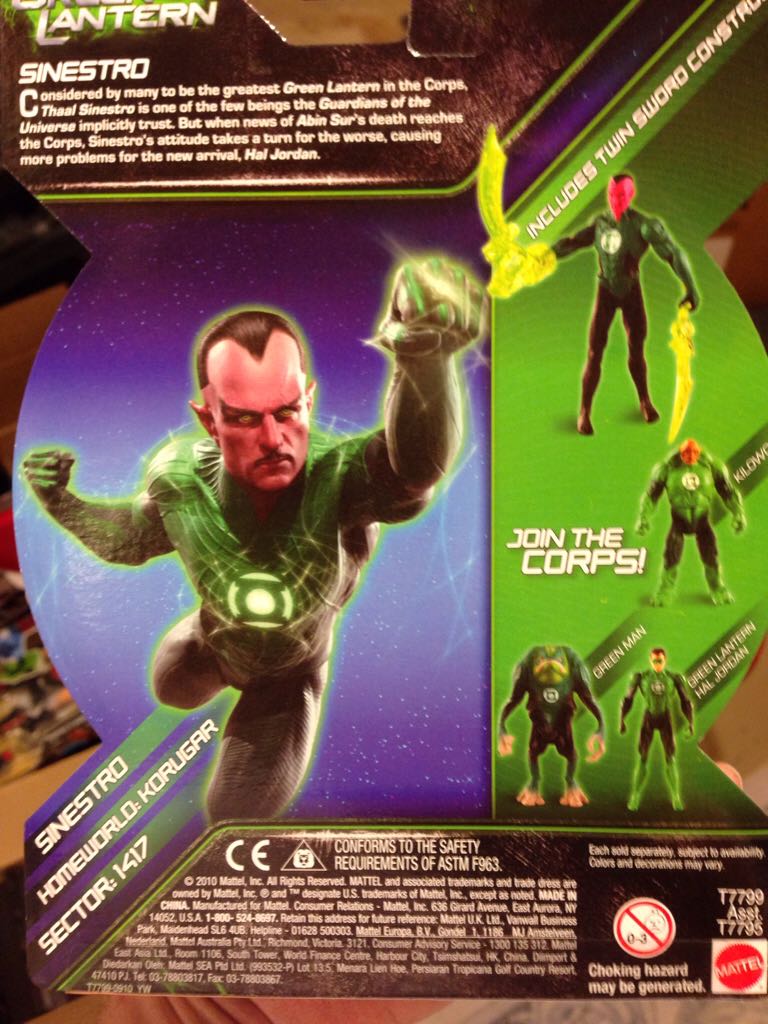 Green Lantern: Sinestro - Mattel (Green Lantern Movie 3.75”) action figure collectible [Barcode 027084932577] - Main Image 2