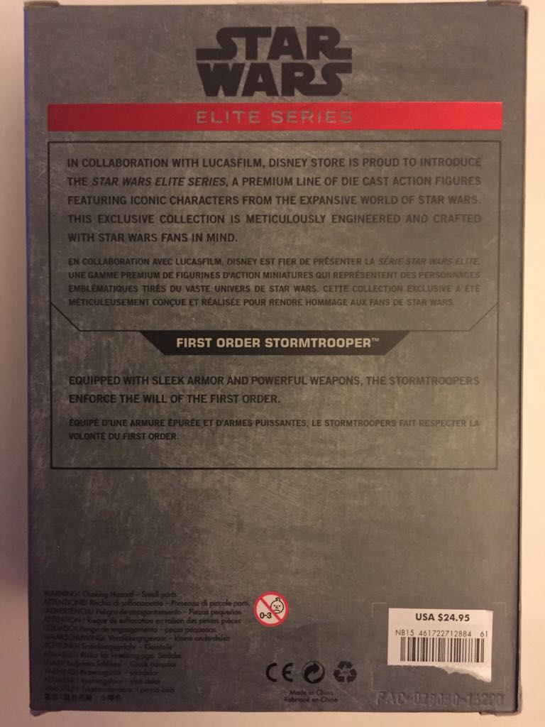 First Order Storm Trooper - Disney (Star Wars Elite Series) action figure collectible [Barcode 461722712884] - Main Image 2