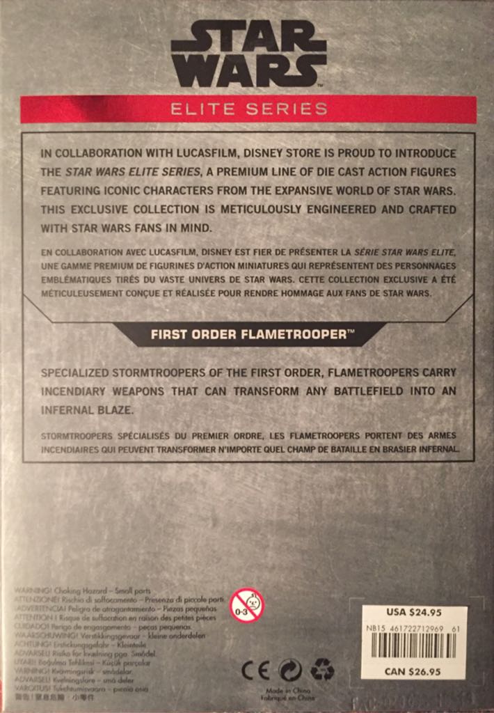 First Order Flametrooper Disney Elite - Disney (Star Wars Episode VII The Force Awakens) action figure collectible [Barcode 461722712969] - Main Image 2