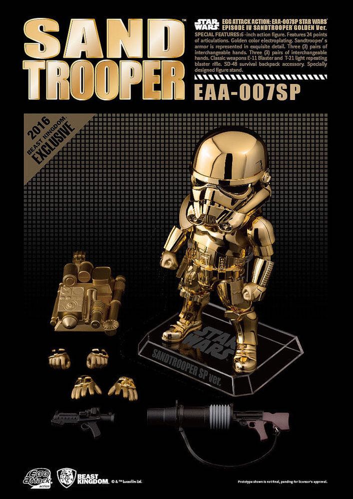 Golden Sand Trooper  - Beast Kingdom (1. Star Wars) action figure collectible [Barcode 4713057503016] - Main Image 2
