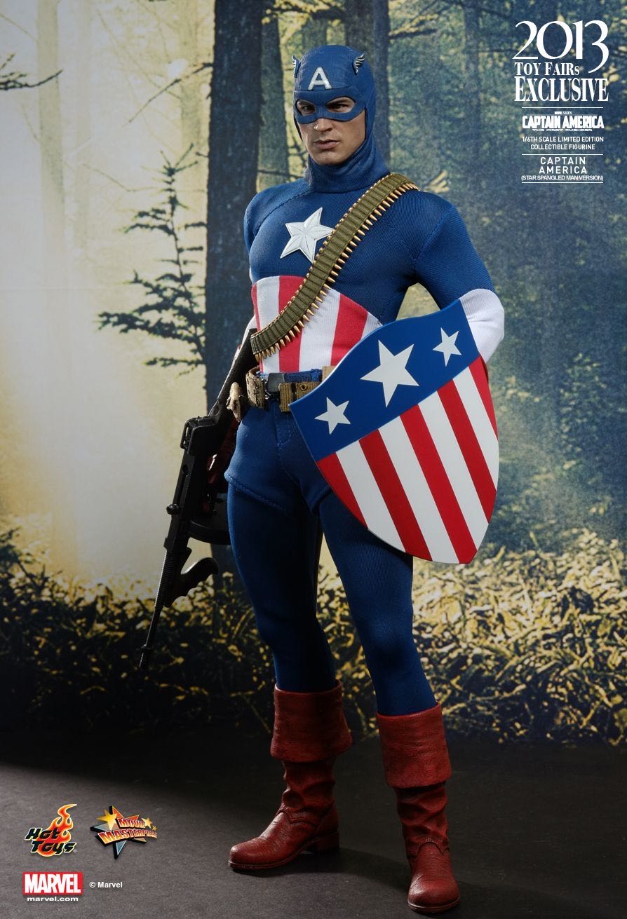 Captain America (Star-Spangled Man Edition) - Hot Toys (Captain America: The First Avenger (2011)) action figure collectible [Barcode 4897011175201] - Main Image 3