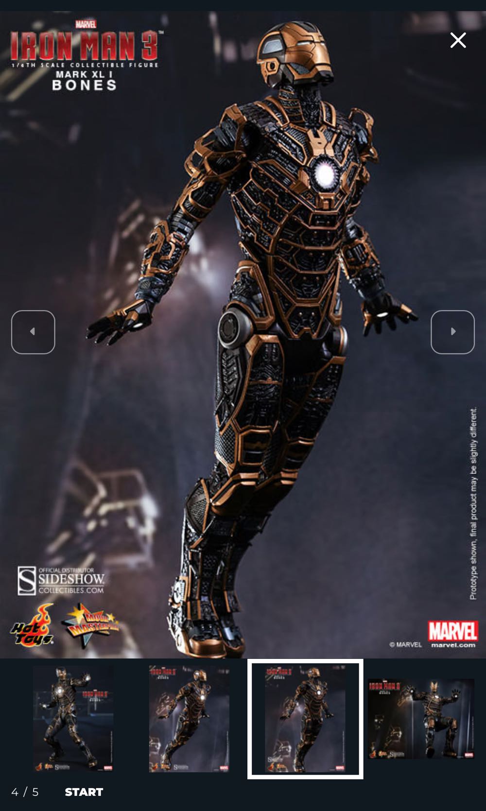 Ironman Bones Mark 41 Hot Toys - Hot Toys (Ironman 3) action figure collectible [Barcode 4897011176048] - Main Image 3