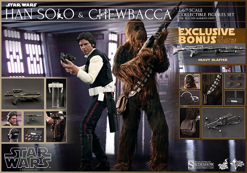 Han Solo & Chewbacca - Hot Toys (Star Wars: Episode IV - A New Hope) action figure collectible [Barcode 4897011176208] - Main Image 2