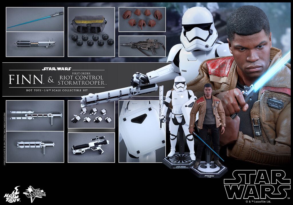 FINN & FIRST ORDER RIOT CONTROL STORMTROOPER MMS346 - Hot Toys / Side Show (Star Wars Movie Masterpiece Series) action figure collectible [Barcode 4897011178561] - Main Image 2