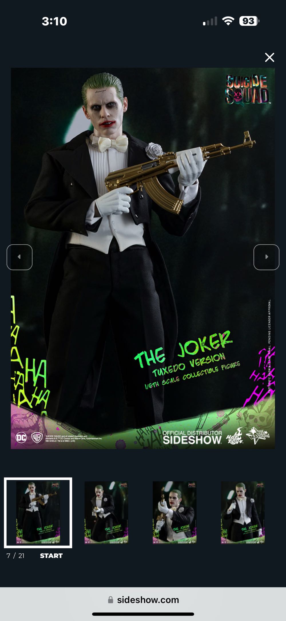 Joker (Tuxedo Version) Suicide Squad - Hot Toys (Movie Masterpiece Series) action figure collectible [Barcode 4897011182278] - Main Image 4