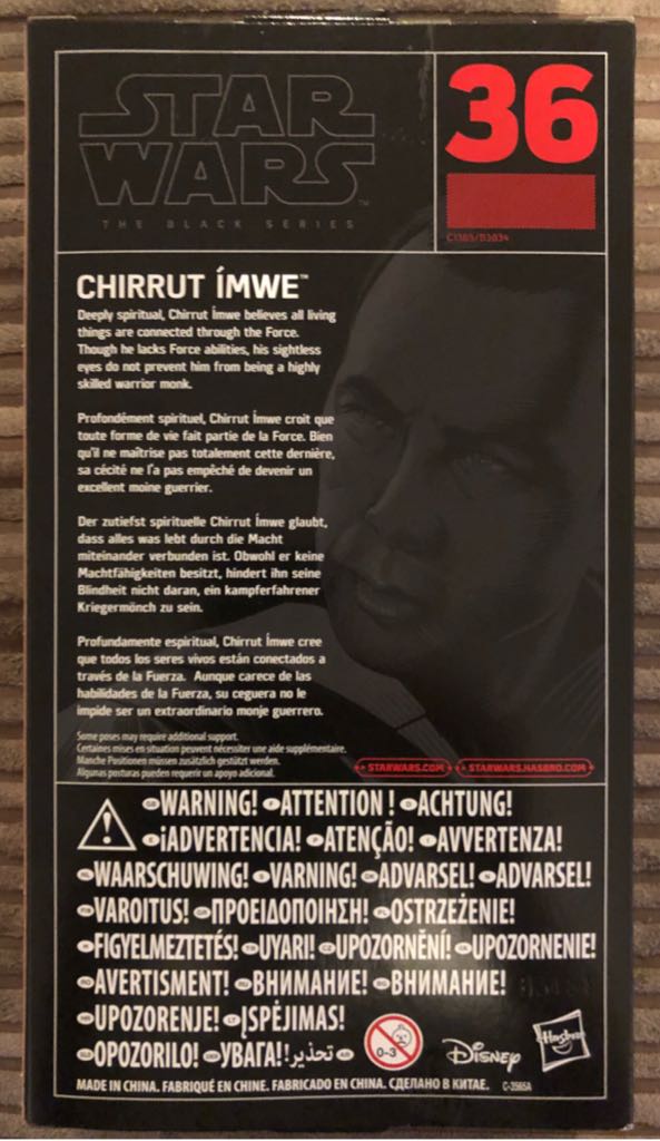 Star Wars The Black Series Red 36 Chirrut Imwe - Disney/Hasbro (Star Wars Black Series 6”) action figure collectible [Barcode 5010993369843] - Main Image 2