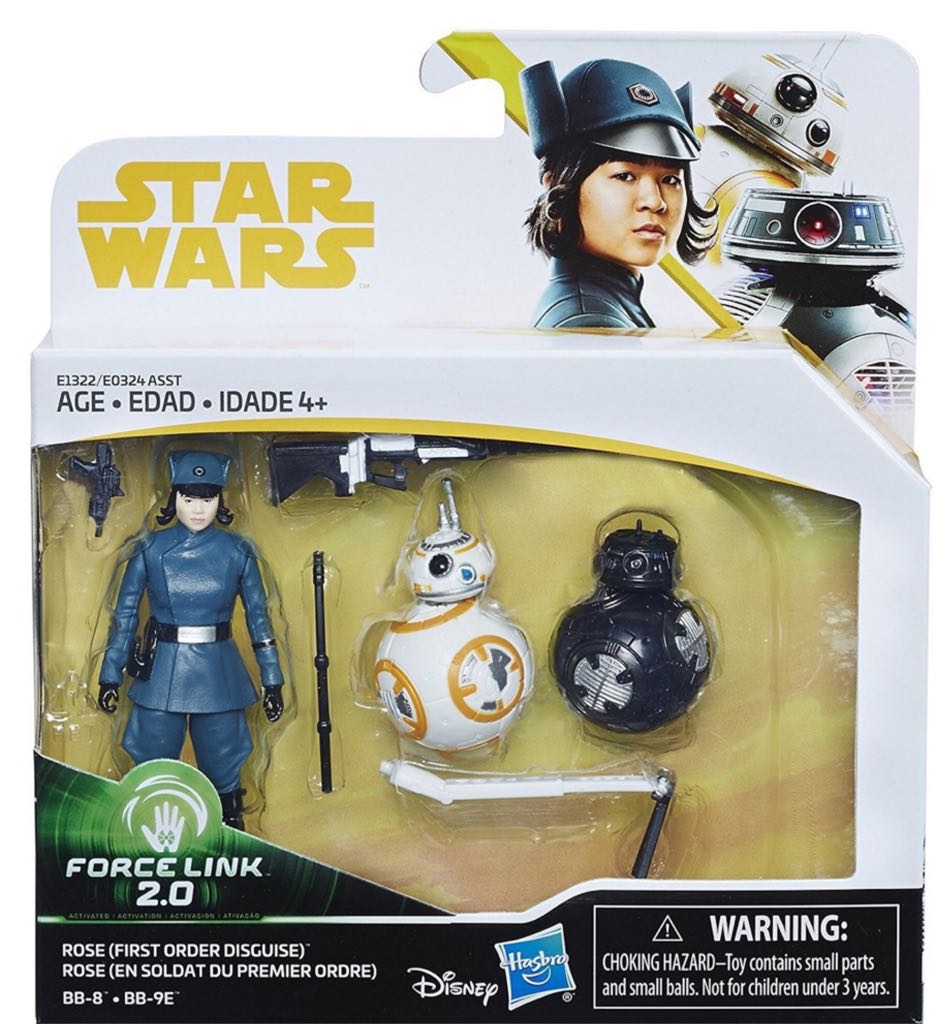 Rose (First Order Disguise), BB-8 and BB-9E - Hasbro (Star Wars - Force Link 2.0) action figure collectible [Barcode 5010993448470] - Main Image 1