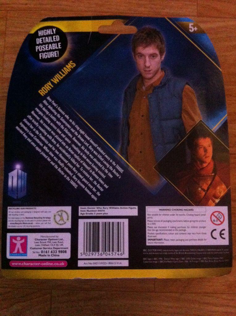 Rory Williams (BBC Shop Exclusive) - Character Options (Doctor Who) action figure collectible [Barcode 5029736045746] - Main Image 2