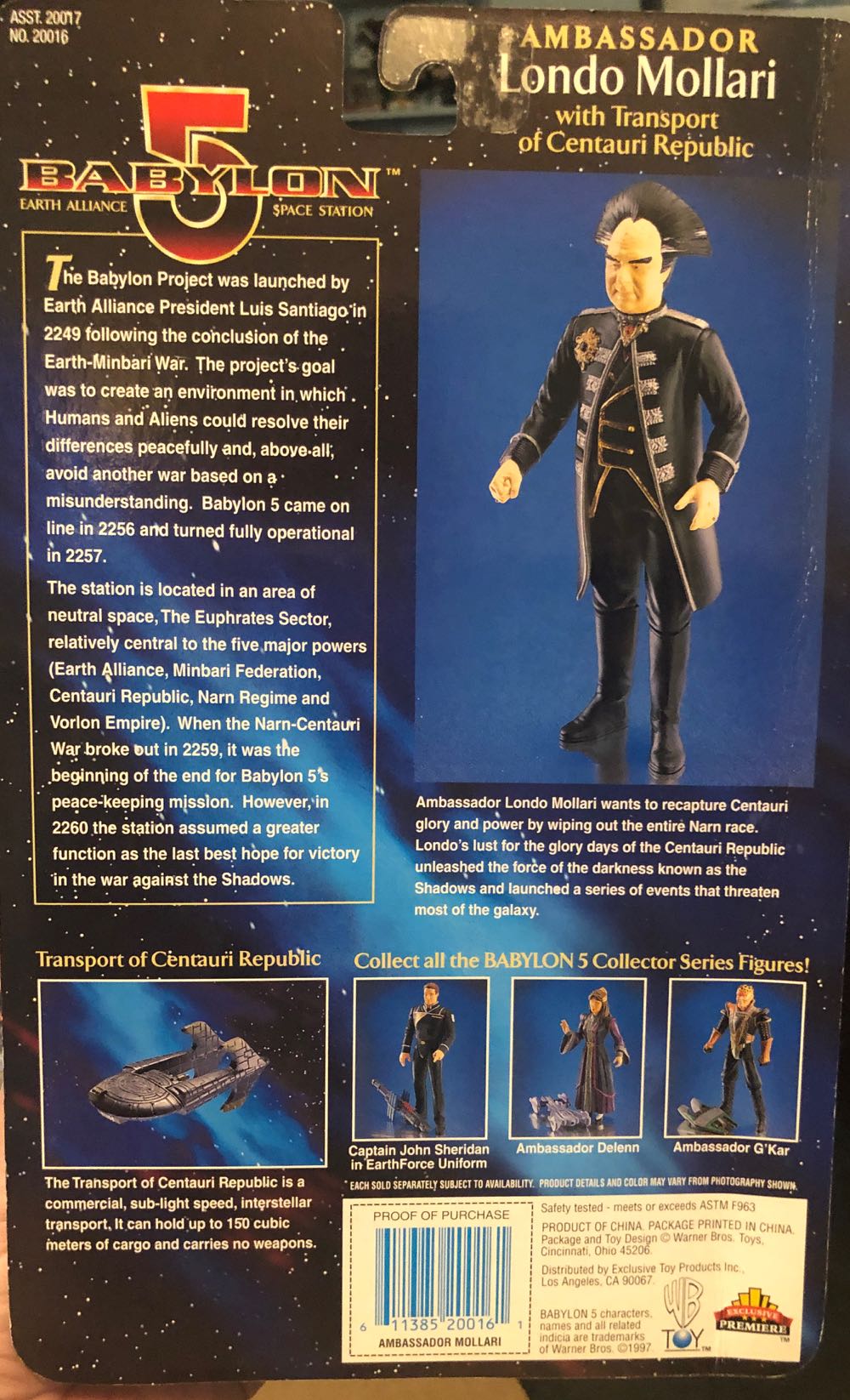 Babylon 5 - Londo Mollari - Exclusive Premiere (Babylon 5) action figure collectible [Barcode 611385200161] - Main Image 2