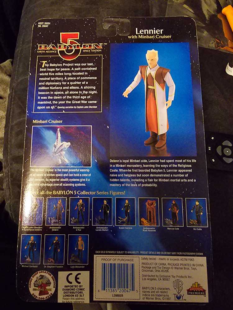 Lennier (Grey Outfit) - Yellowed Blister - Exclusive Premiere (Babylon 5) action figure collectible [Barcode 611385200475] - Main Image 2