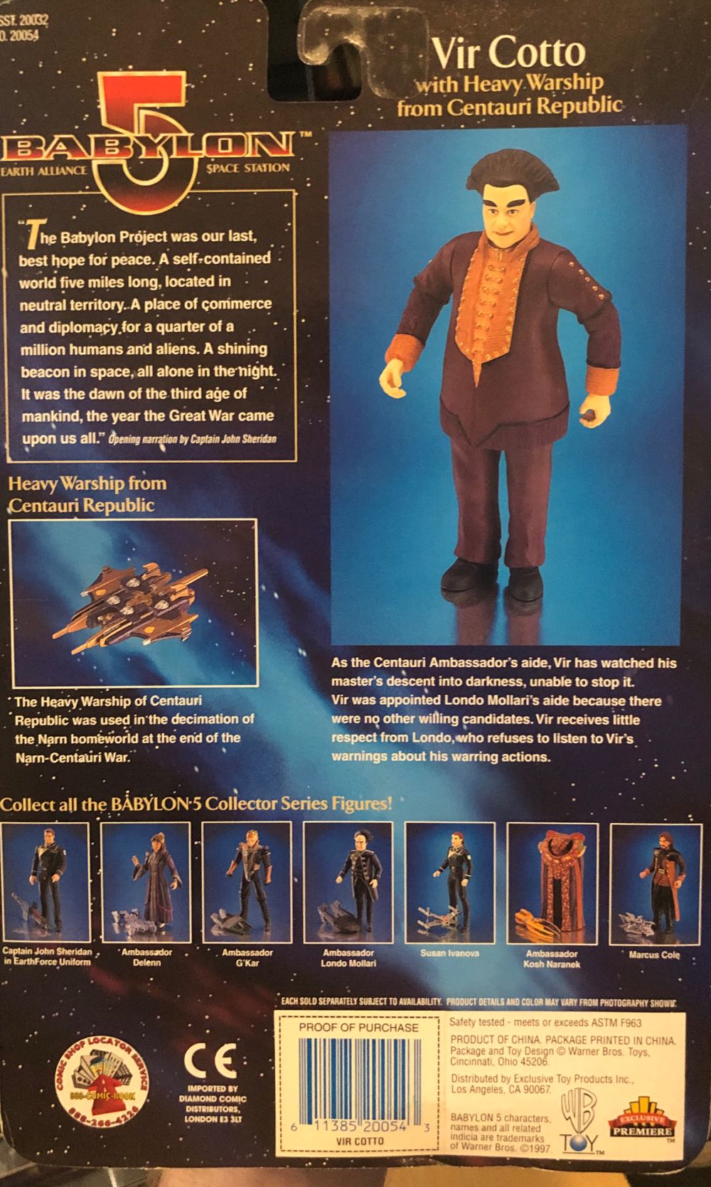 Vir Cotto (Brown Outfit) - Exclusive Premiere (Babylon 5) action figure collectible [Barcode 611385200543] - Main Image 2
