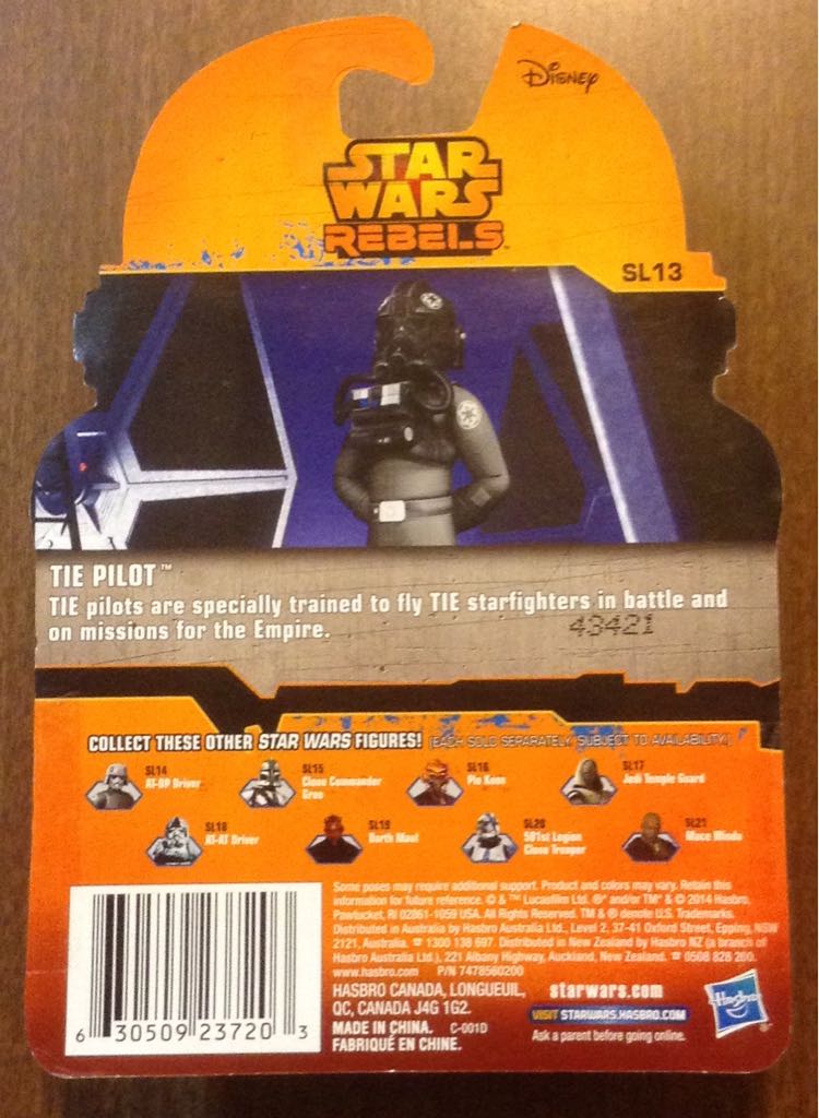 Rebels 1 #13 TIE Fighter Pilot - Hasbro (Rebels Saga Legends 2014) action figure collectible [Barcode 630509237203] - Main Image 2