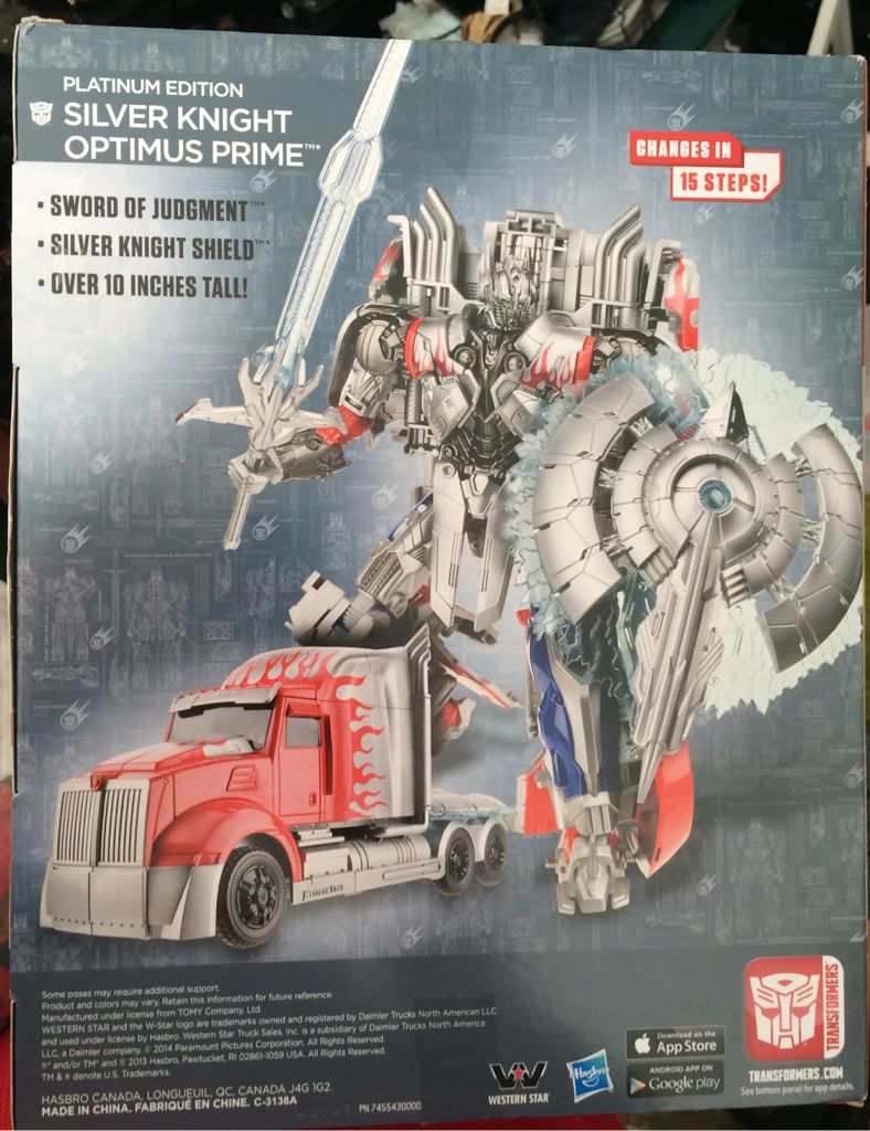 Transformers Platinum Edition: Optimus Prime Silver Knight - Hasbro (Platinum Edition) action figure collectible [Barcode 630509244782] - Main Image 2