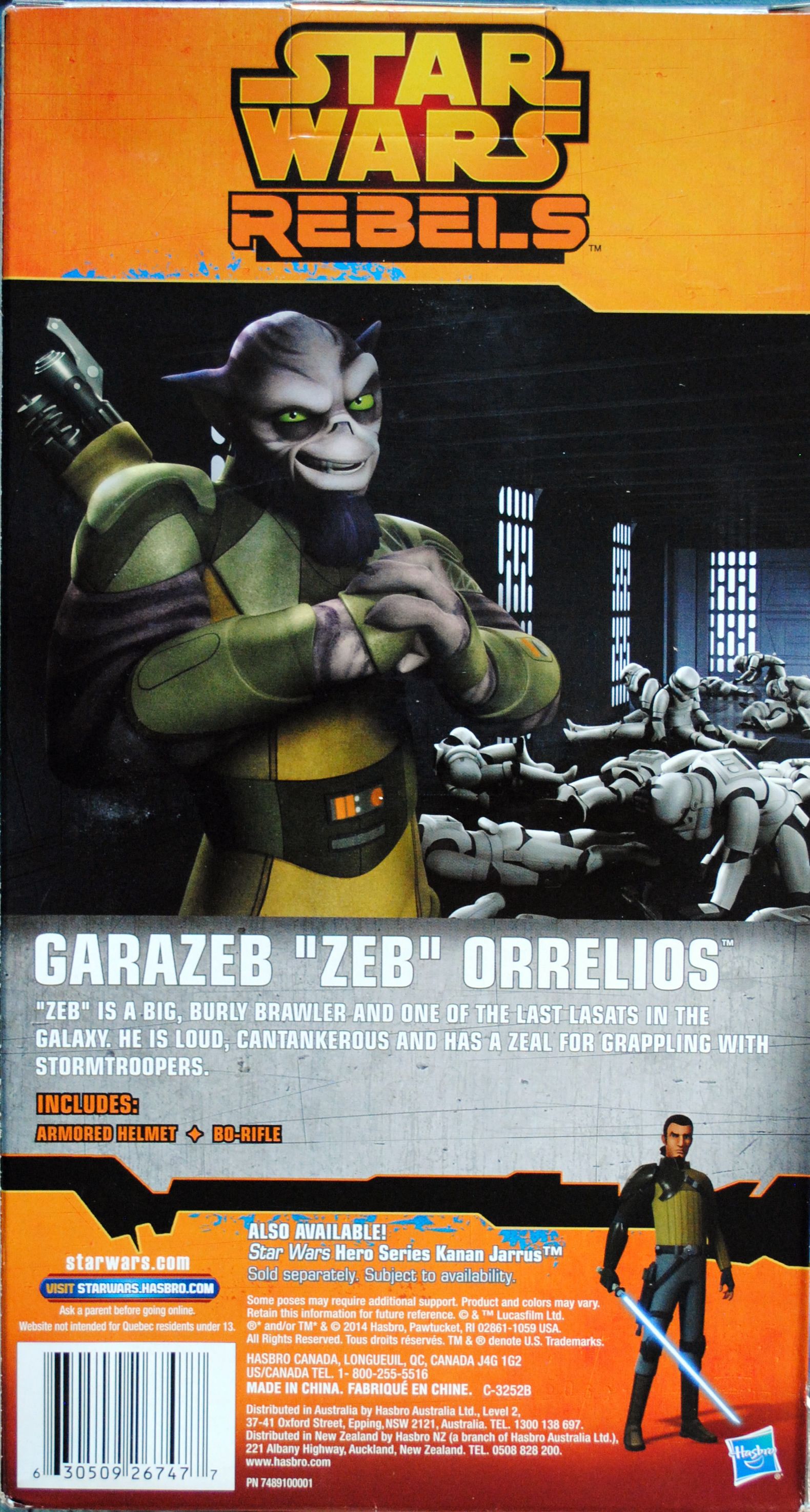 Rebels Figure 12 inch Garazeb Zeb Orrelios Star Wars SWR - Hasbro (Star Wars Rebels Animated Series) action figure collectible [Barcode 630509267477] - Main Image 2