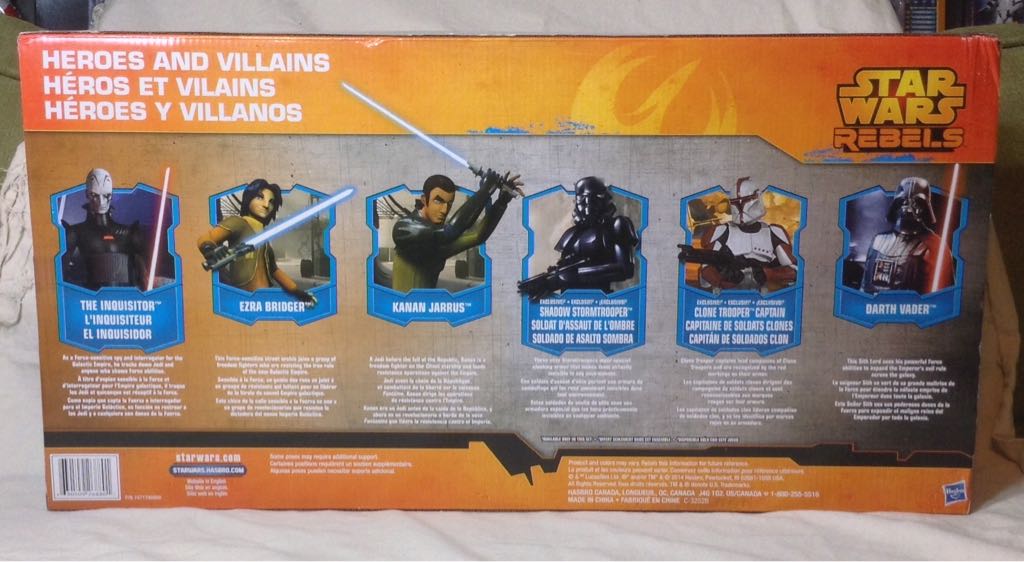 Hero And Villians Darth Vader Clone Trooper Captain Shadow Trooper Kanan Jarrus Ezra Bridger The Inquisitor  - Hasbro (2014 Rebels Saga Legends) action figure collectible [Barcode 630509268801] - Main Image 2