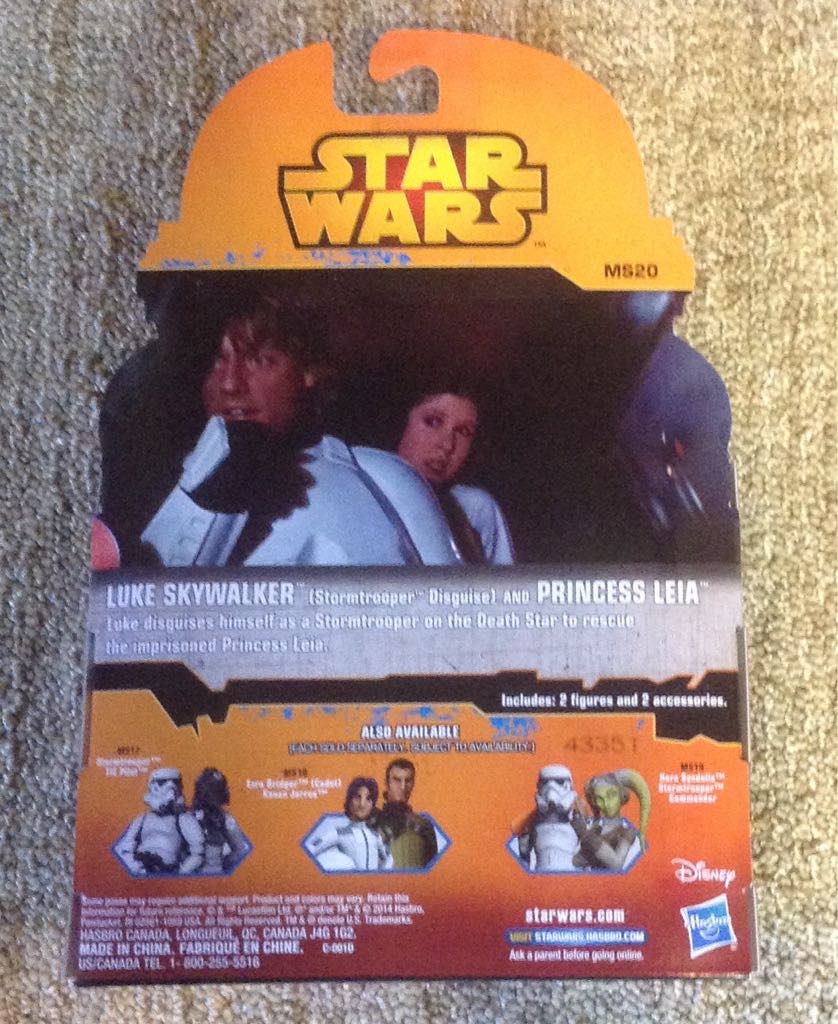 Princess Leia & Luke Skywalker In Stormtrooper Disguise - Hasbro (A New Hope) action figure collectible [Barcode 630509283804] - Main Image 2