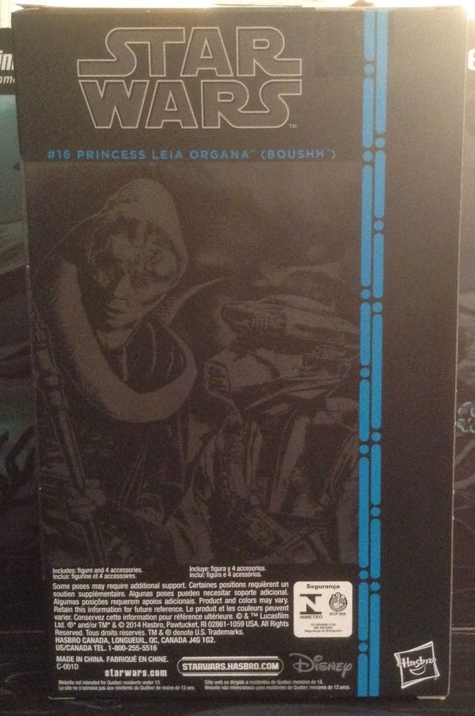 Princess Leia (Boushh) - Hasbro (Star Wars Black 6”) (Star Wars Black 6 inch) action figure collectible [Barcode 630509283859] - Main Image 2