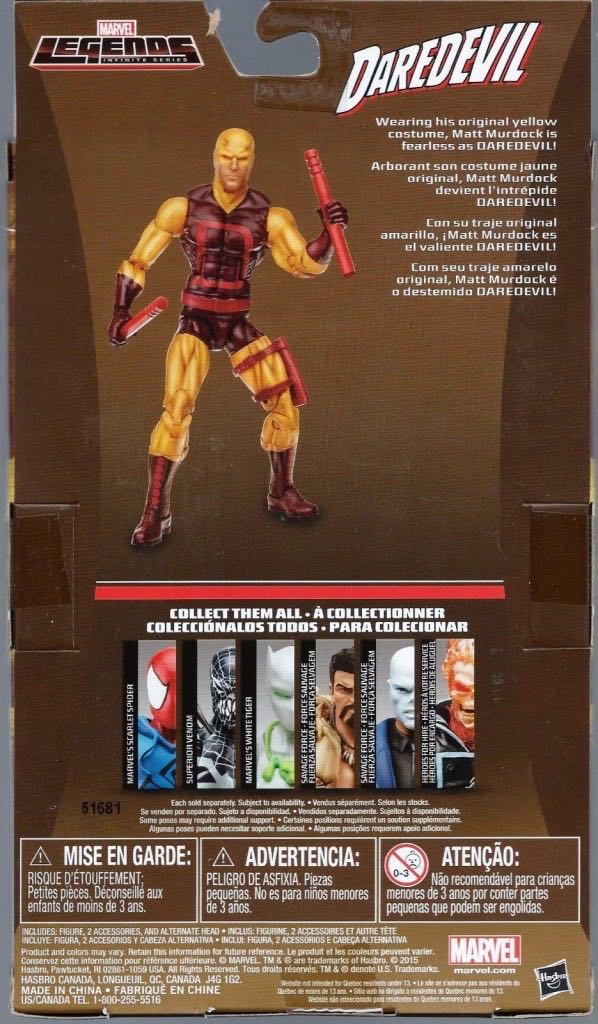 Marvel Legends Daredevil - Matt Murdock - Yellow Costume Walgreens Exclusive  - Hasbro (Marvel Legends) action figure collectible [Barcode 630509374632] - Main Image 3
