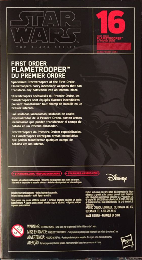 Star Wars (The Black Series): #16 First Order Flametrooper - Hasbro (Star Wars Episode VII The Force Awakens) action figure collectible [Barcode 630509394432] - Main Image 2