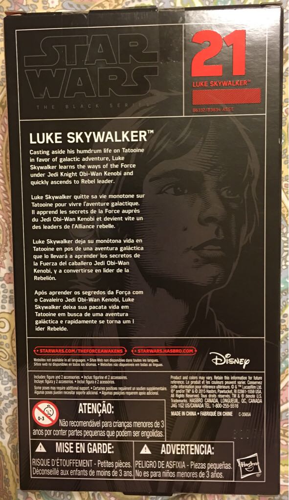 Luke Skywalker - Hasbro (Star Wars Black 6”) (Starwars Black 6 inch) action figure collectible [Barcode 630509394579] - Main Image 2