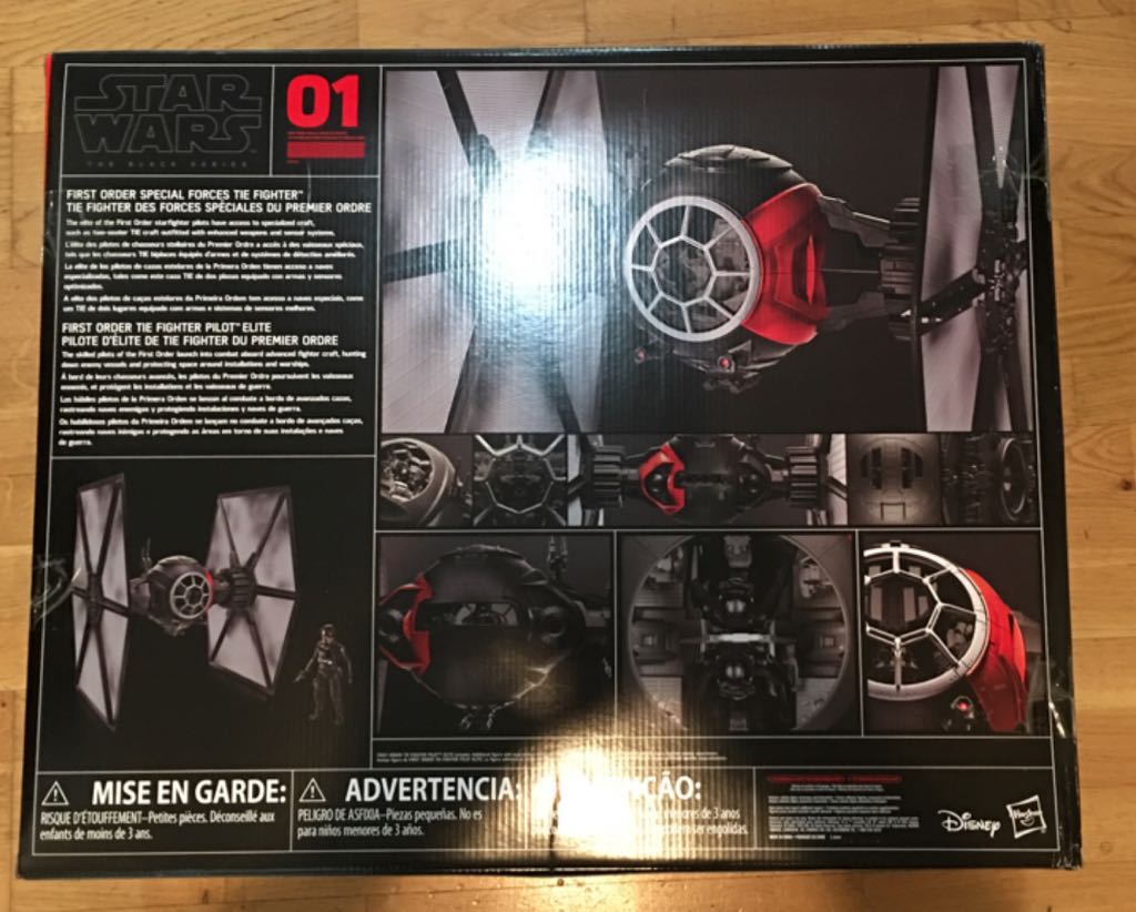 SW BS V1 First Order Special Forces TIE Fighter - Hasbro (Star Wars Black Series 6”) action figure collectible [Barcode 630509412884] - Main Image 2