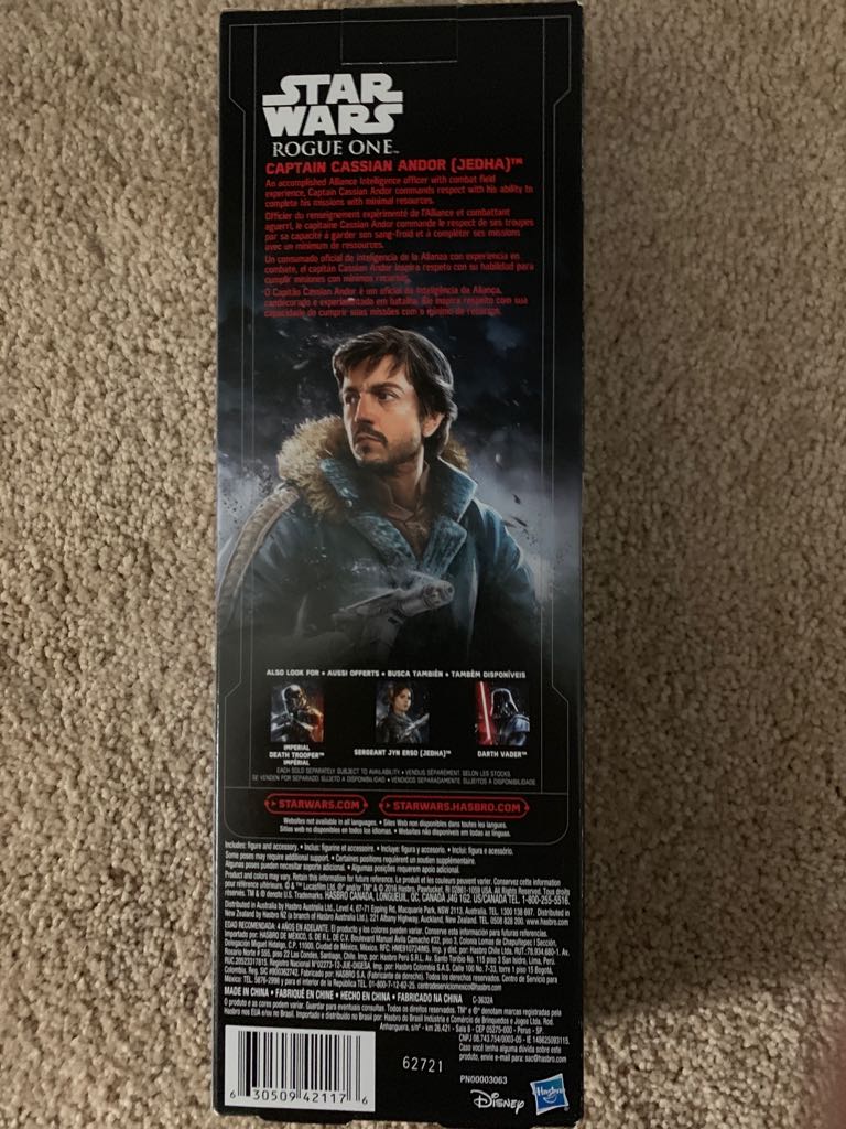 captain cassian andor 12 in - Hasbro (Star Wars 12”) action figure collectible [Barcode 630509421176] - Main Image 2