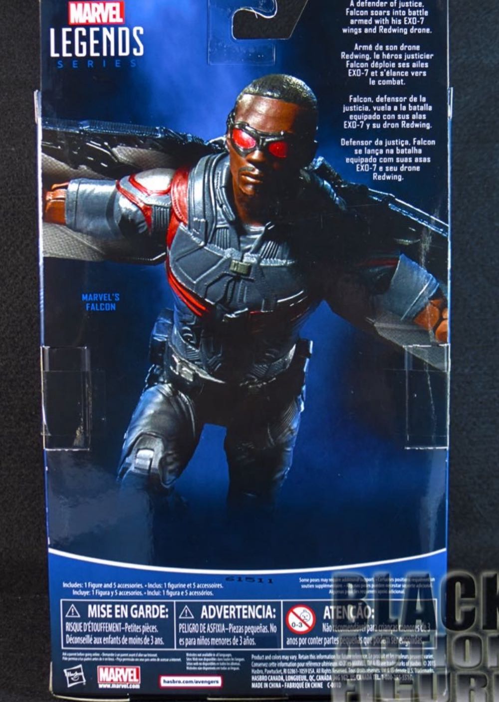 Marvel Legends Series - Captain America: Civil War - Falcon (Civil War Film Version) - Hasbro (Marvel Legends) action figure collectible [Barcode 630509423163] - Main Image 4