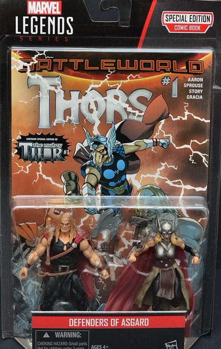 Odinson and Lady Thor (Jane Foster) - Hasbro (Marvel Universe Legends Wave 1 2016) action figure collectible [Barcode 630509444861] - Main Image 3