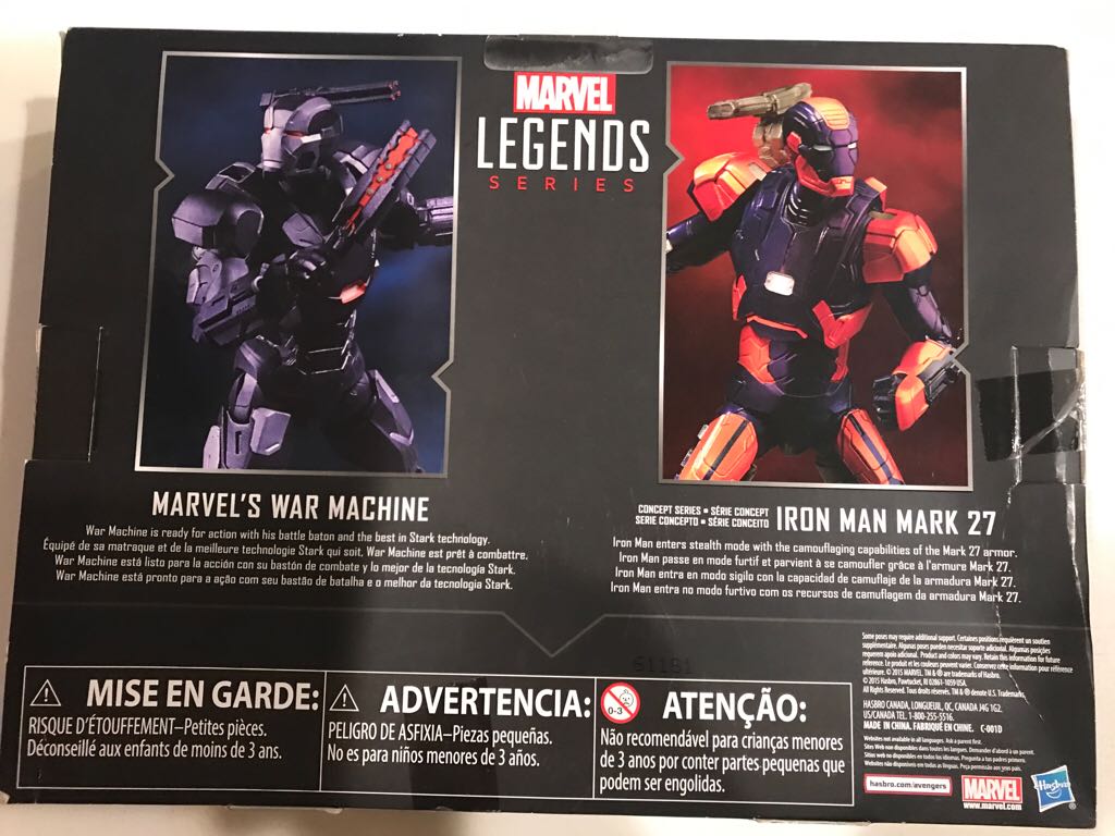 Marvel Legends Captain America Civil War 2 Pack War Machine And Mark 27  action figure collectible [Barcode 630509446711] - Main Image 2