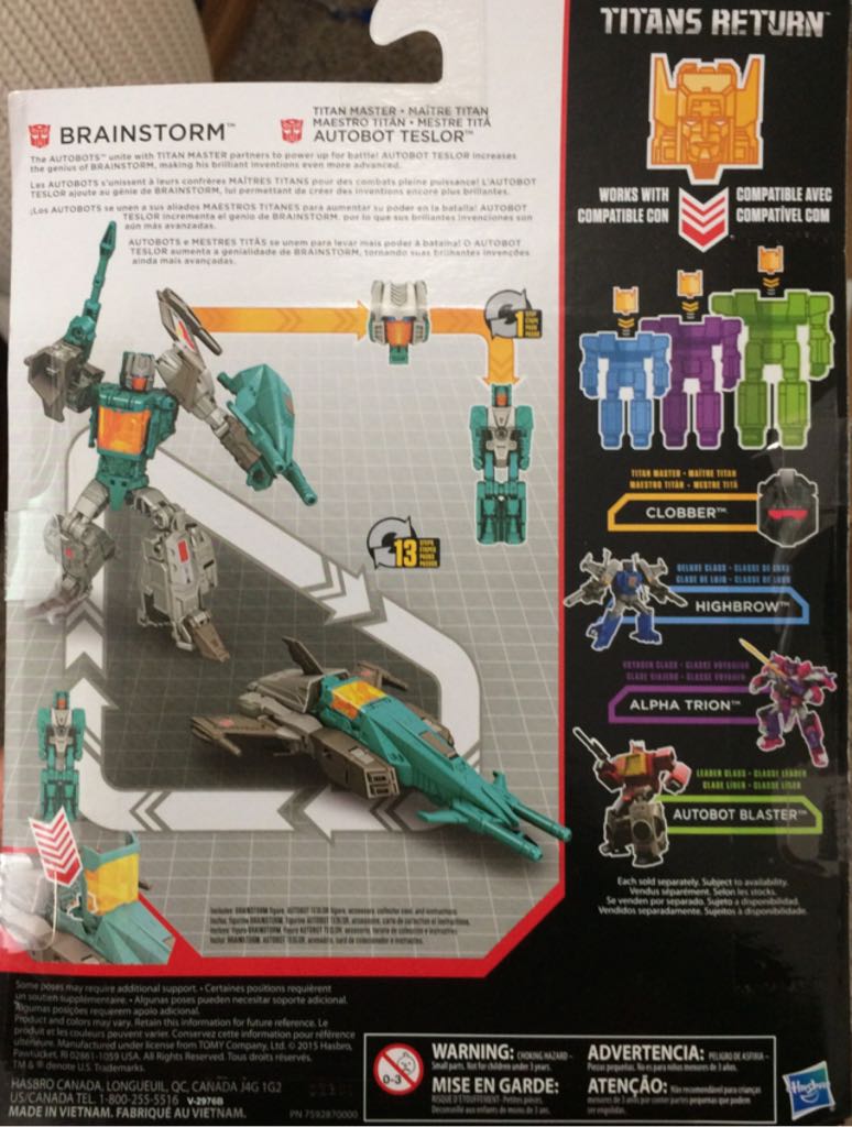 Autobot Brainstorm & Teslor ✅ - Hasbro (Transformers: PW Trilogy Titans Return) action figure collectible [Barcode 630509463831] - Main Image 2