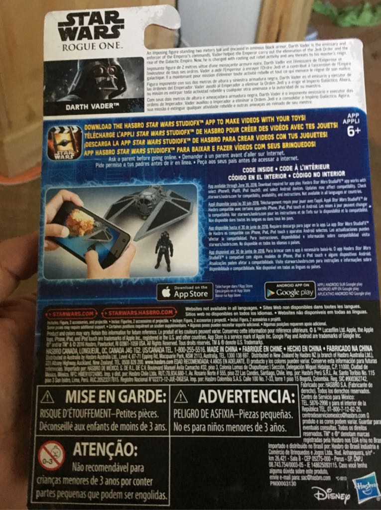 Carded Signed. Rouge One. Darth Vader. Spencer Wilding - Disney / Hasbro (Star Wars) action figure collectible [Barcode 630509482757] - Main Image 2