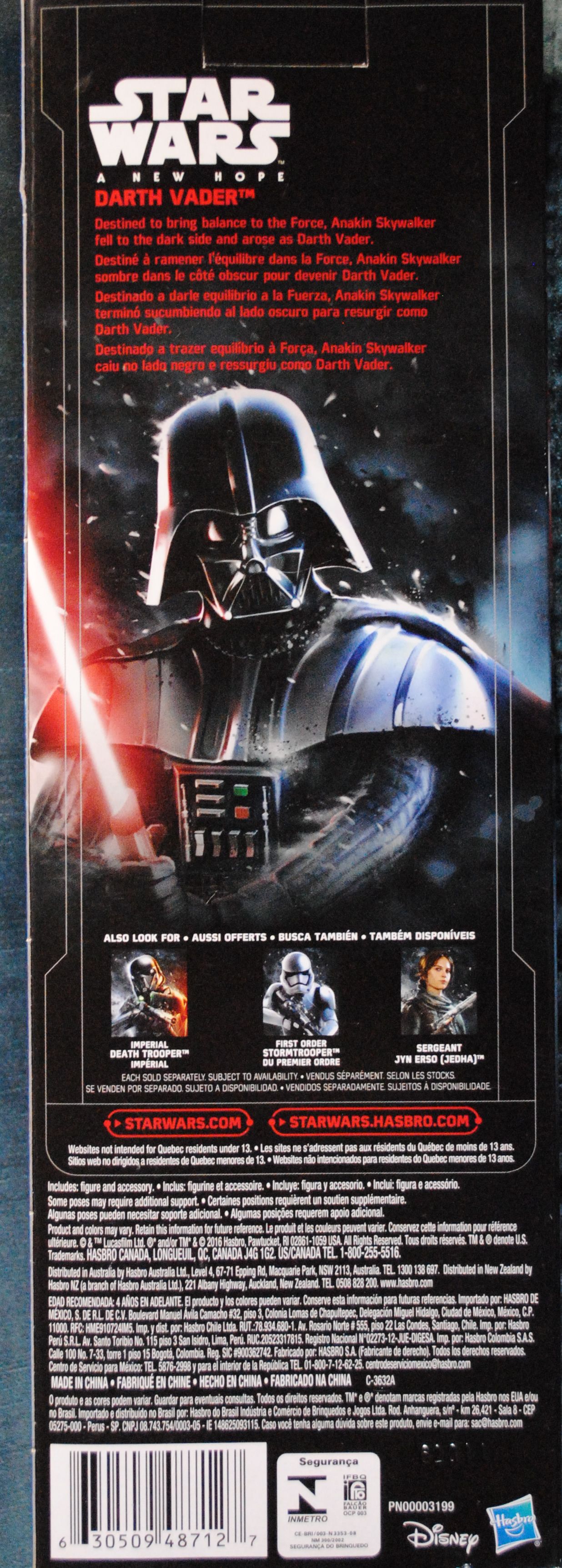 Darth Vader 12” Revenge Of The Sith - Hasbro (Star Wars 12”) action figure collectible [Barcode 630509487127] - Main Image 2