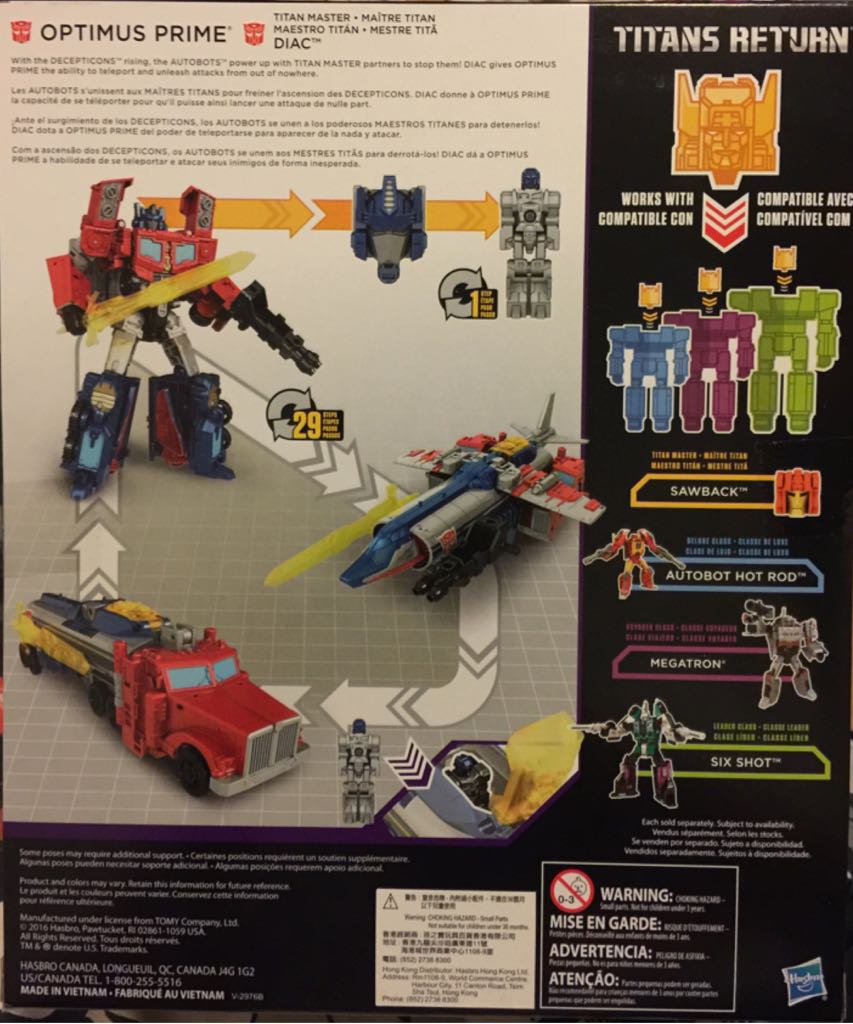 Optimus Prime & Diac  - Hasbro (Transformers Generations: Titans Return) action figure collectible [Barcode 630509494323] - Main Image 2