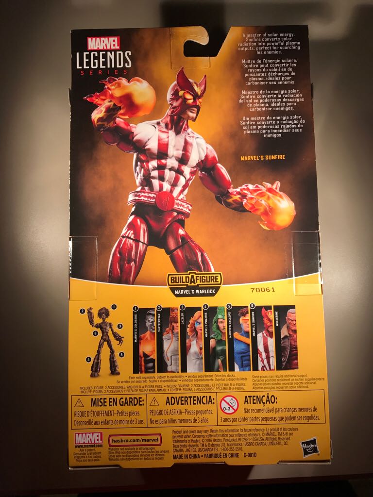Sunfire - Hasbro (Marvel: Legends: 6”) action figure collectible [Barcode 630509502226] - Main Image 2