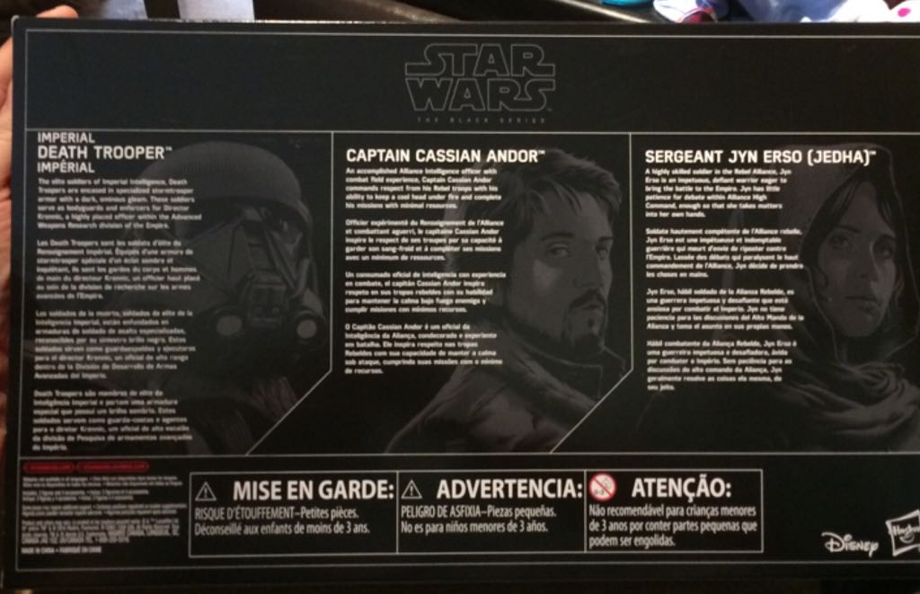 Pack 3 Jyn Erso Cassian Andor Death Trooper B9609 - Hasbro (SW BS Exclusive 2015-2020) action figure collectible [Barcode 630509504022] - Main Image 2