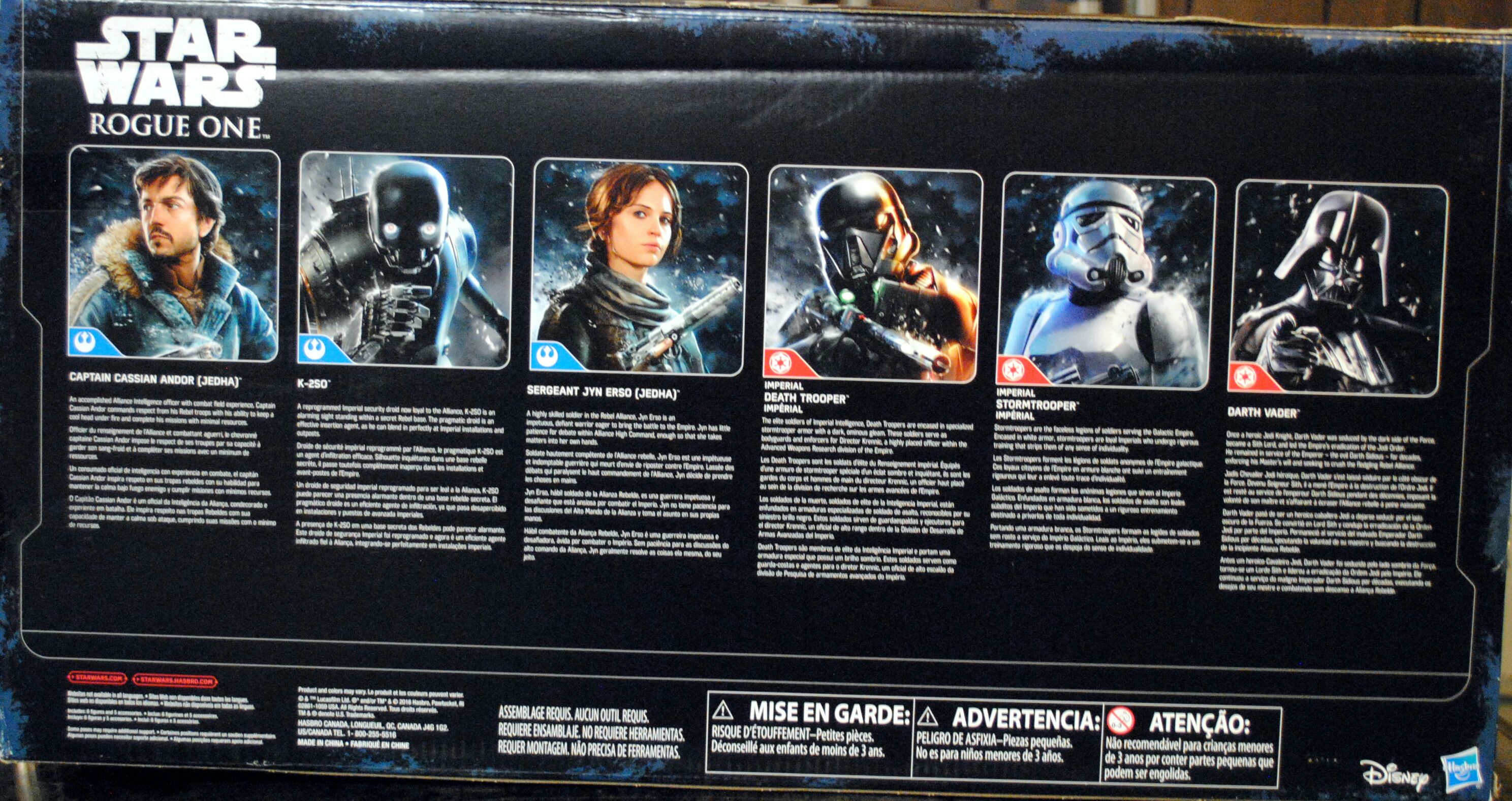 12” Sergeant Jyn Erso (Jedha) Captain Cassian Andor K-2S0 Imperial Death Trooper Imperial Stormtrooper Darth Vader - Hasbro (2016 Rogue One) action figure collectible [Barcode 630509505975] - Main Image 2