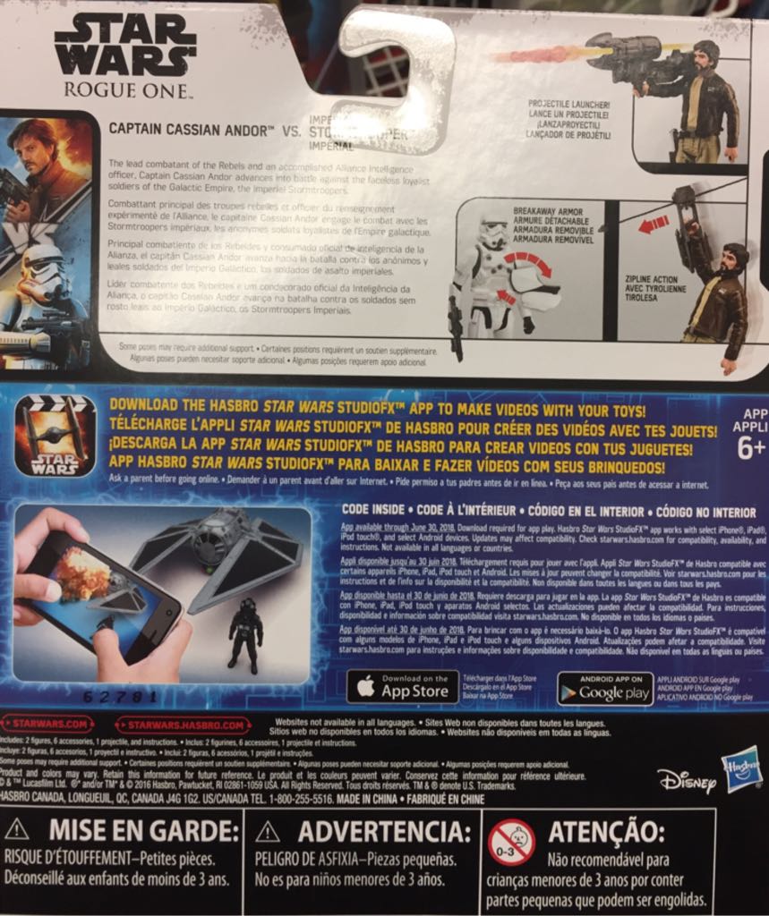 Star Wars Captain Cassian Andor Vs Imperial Stormtrooper - Hasbro (Rogue One: A Star Wars Story) action figure collectible [Barcode 630509508679] - Main Image 2