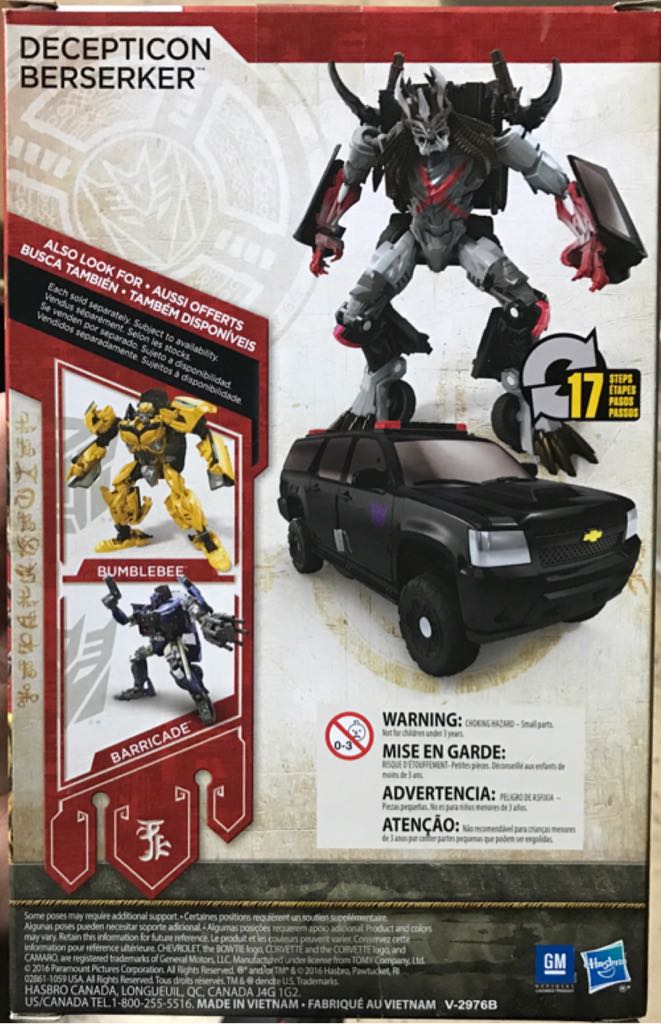 Berserker (The Last Knight) - Hasbro (Transformers Deluxe Class) action figure collectible [Barcode 630509516421] - Main Image 2