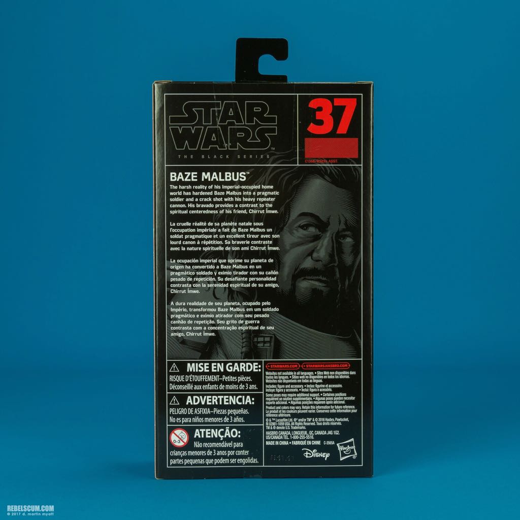 Baze Malbus - Hasbro (Star Wars Black 6”) (Starwars Black 6 inch) action figure collectible [Barcode 630509518562] - Main Image 2