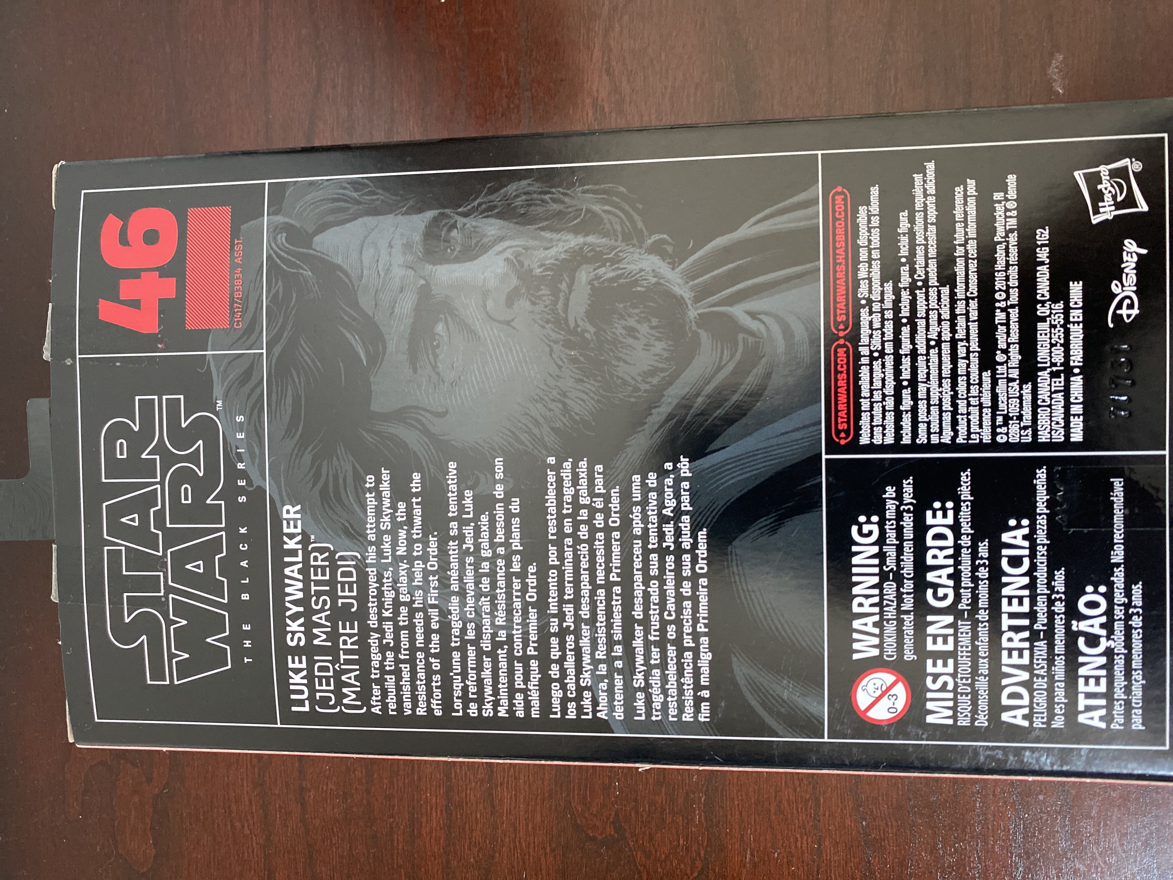 Luke Skywalker (Jedi Master) - Hasbro (Star Wars Black 6”) (Starwars Black 6 inch) action figure collectible [Barcode 630509522286] - Main Image 3