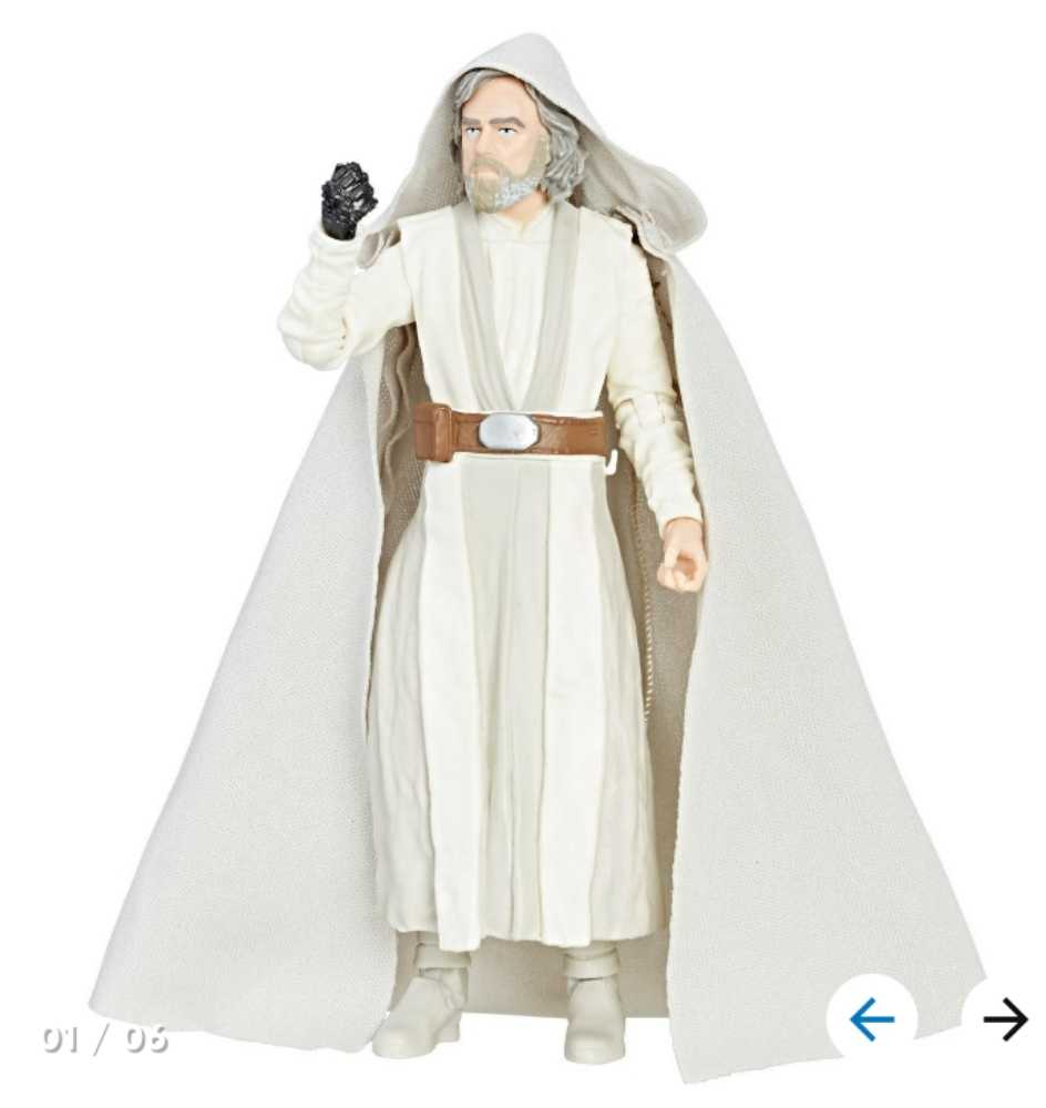 Luke Skywalker (Jedi Master) - Hasbro (Star Wars Black 6”) (Starwars Black 6 inch) action figure collectible [Barcode 630509522286] - Main Image 4