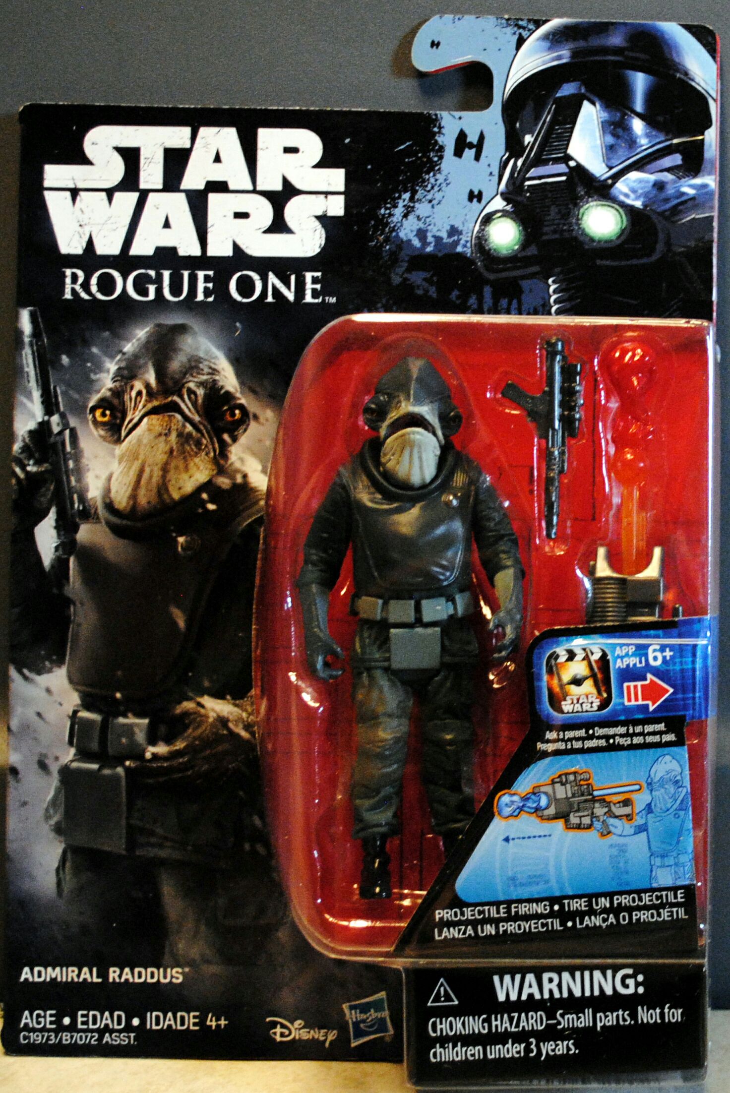 Admiral Raddus - Disney / Hasbro (Star Wars: Rogue One: 3”) action figure collectible [Barcode 630509532902] - Main Image 1