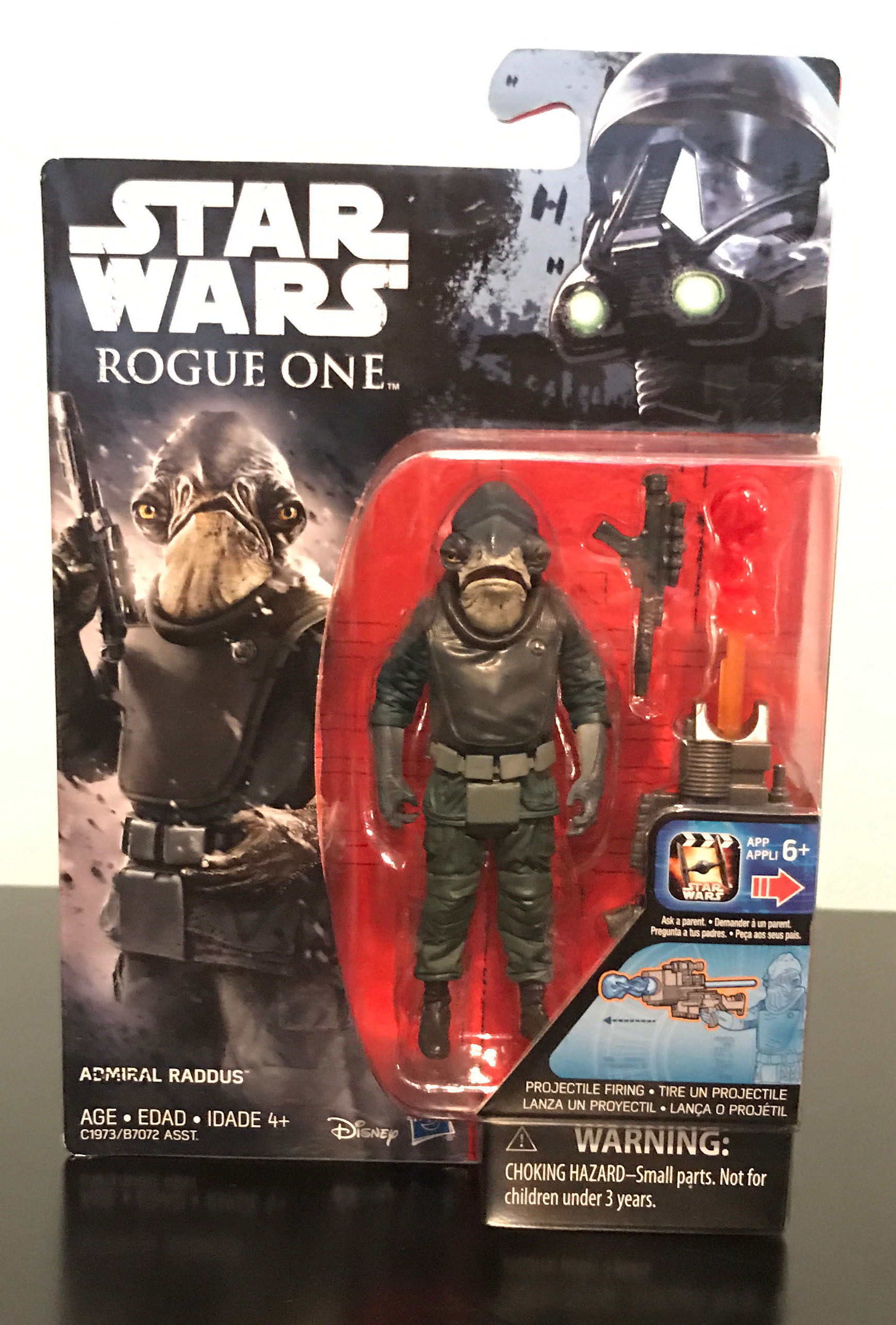 Admiral Raddus - Disney / Hasbro (Star Wars: Rogue One: 3”) action figure collectible [Barcode 630509532902] - Main Image 3