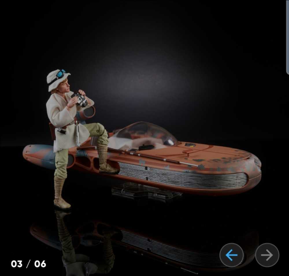 Black Series SDCC Luke’s X-34 Landspeeder - Hasbro (Star Wars: Episode IV - A New Hope) action figure collectible [Barcode 630509560547] - Main Image 3