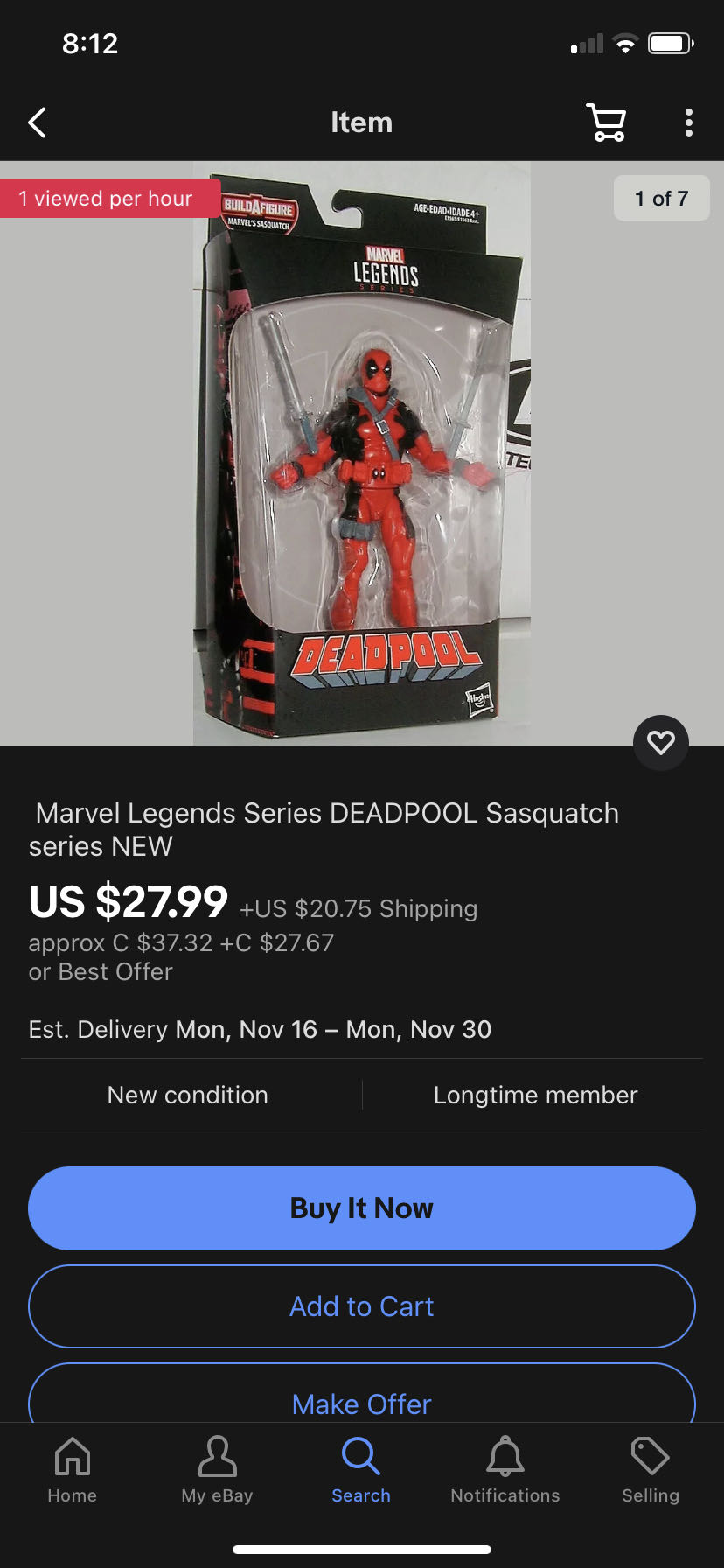 Deadpool - Hasbro (Marvel Legends - BAF Sasquatch) action figure collectible [Barcode 630509621040] - Main Image 4